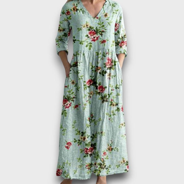 Μαρία | Μακρύ φόρεμα boho από απαλό ύφασμα υψηλής ποιότητας