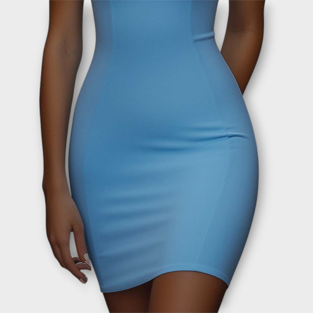 Μάγια - Μπλε Στρετς Μίνι Φόρεμα Bodycon