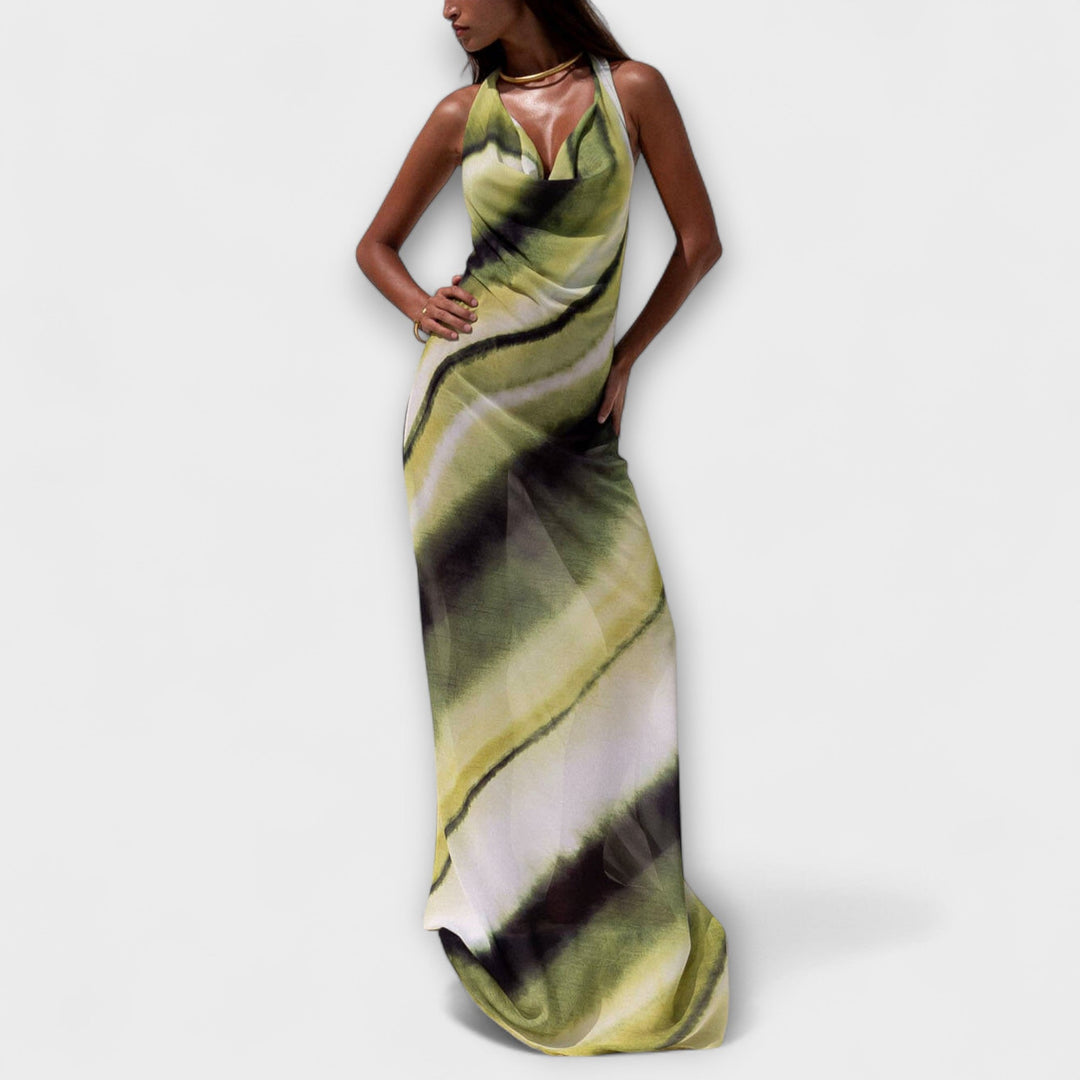 Κλασικό Tie-Dye Gradient Maxi Φόρεμα