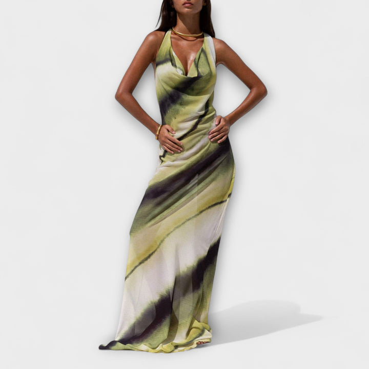 Κλασικό Tie-Dye Gradient Maxi Φόρεμα