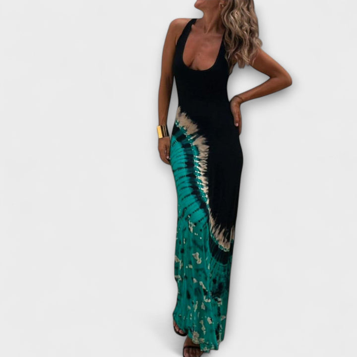 Livia - Μακρύ φόρεμα με tie-dye ουρανού