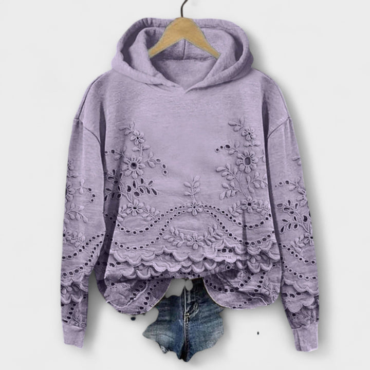 Grace – Vintage Hoodie με Λουλουδάτο Τύπωμα