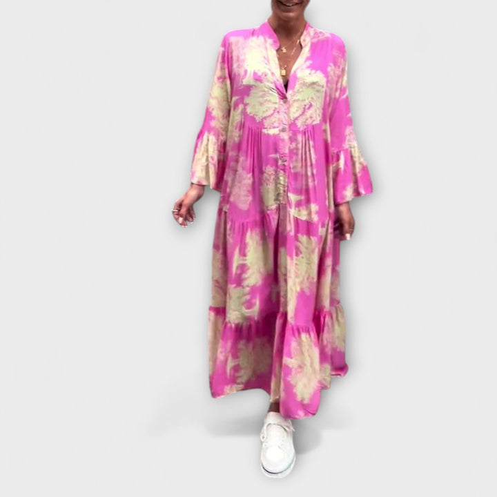 Νερίνα - Κομψό Floral-Maxi-Φόρεμα