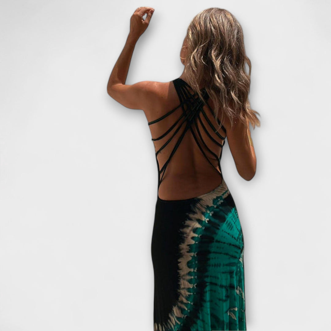 Livia - Μακρύ φόρεμα με tie-dye ουρανού