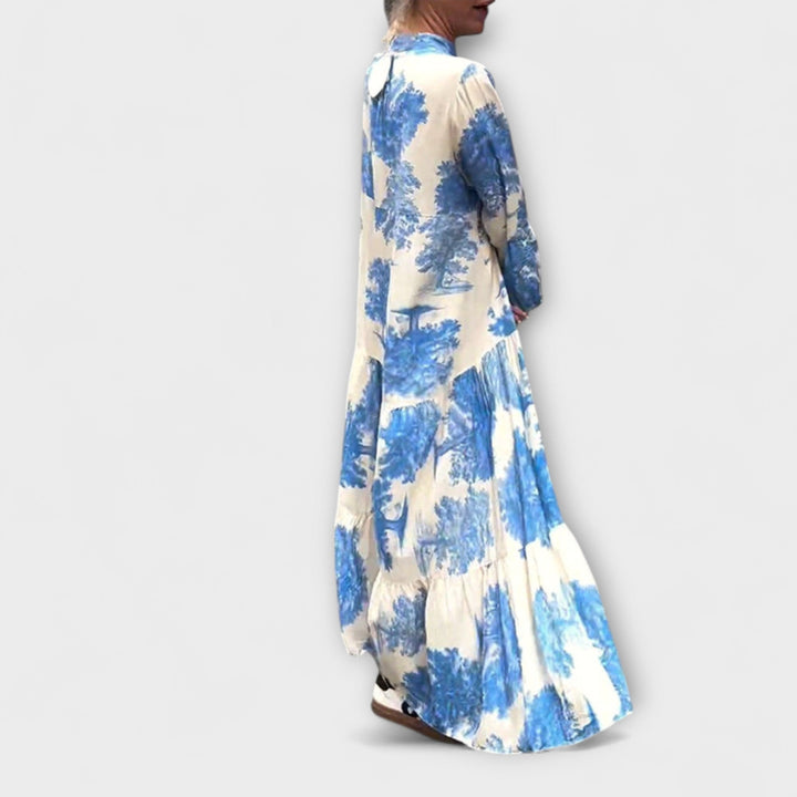 Νερίνα - Κομψό Floral-Maxi-Φόρεμα