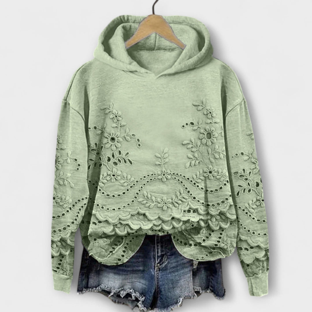 Grace – Vintage Hoodie με Λουλουδάτο Τύπωμα