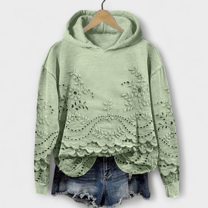 Grace – Vintage Hoodie με Λουλουδάτο Τύπωμα
