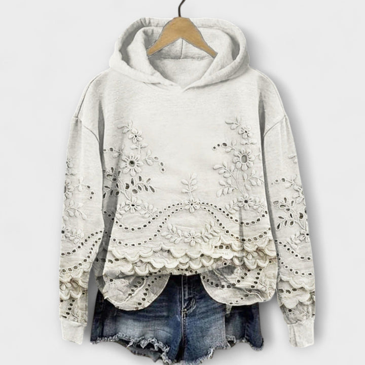 Grace – Vintage Hoodie με Λουλουδάτο Τύπωμα
