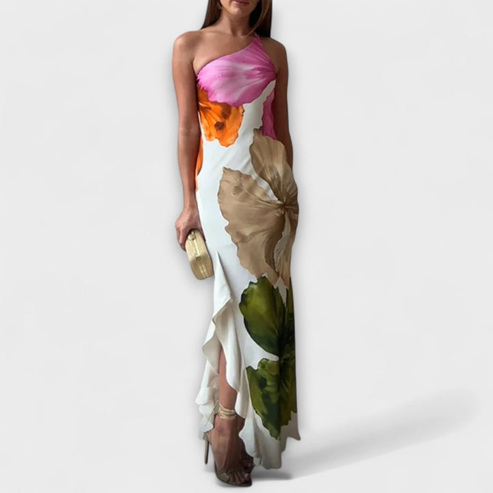 De Sapphire - Κομψό Patchwork Maxi Φόρεμα