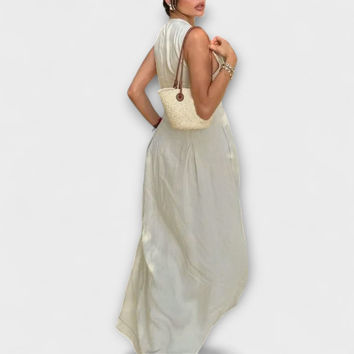 Αμάνικο Πλισέ Bodycon Midi Φόρεμα
