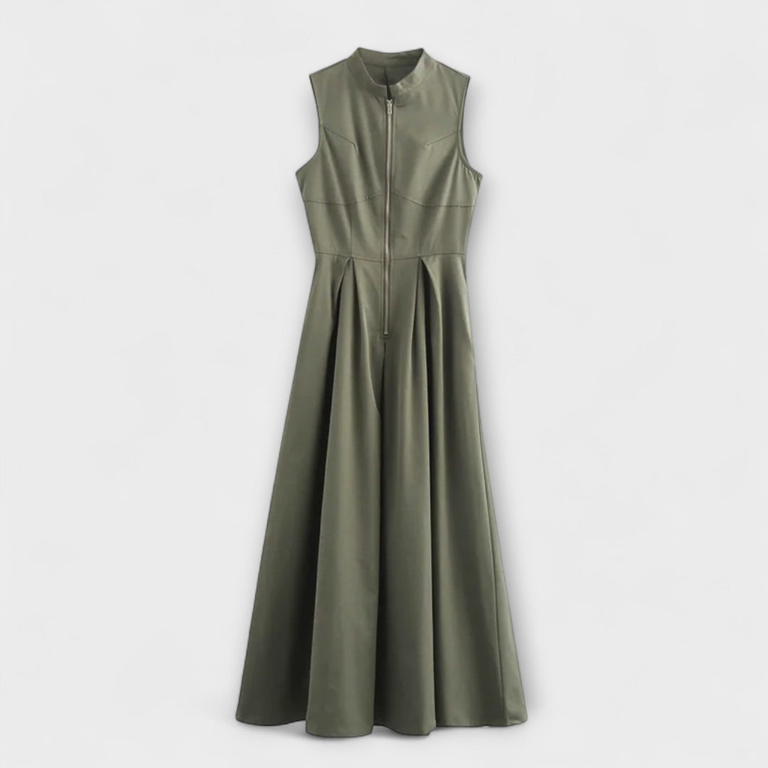 Αμάνικο Πλισέ Bodycon Midi Φόρεμα