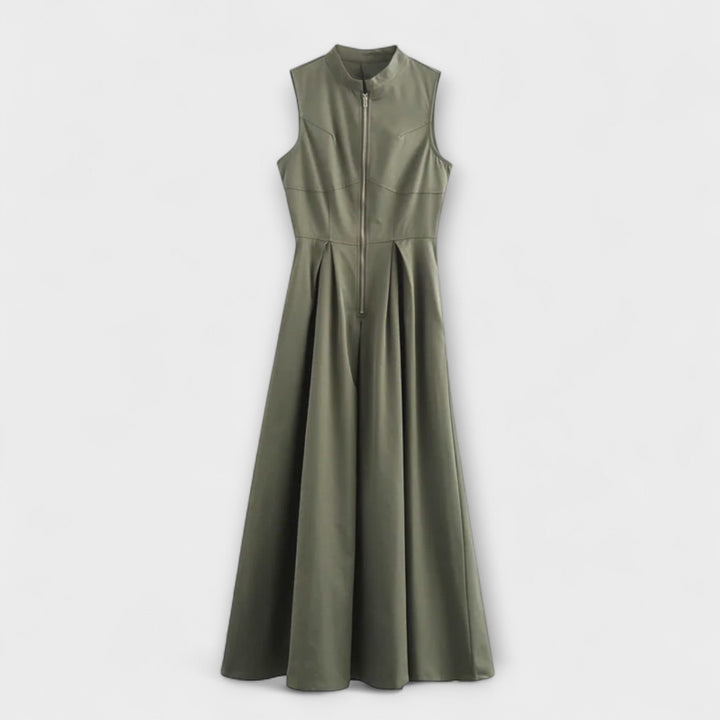 Αμάνικο Πλισέ Bodycon Midi Φόρεμα