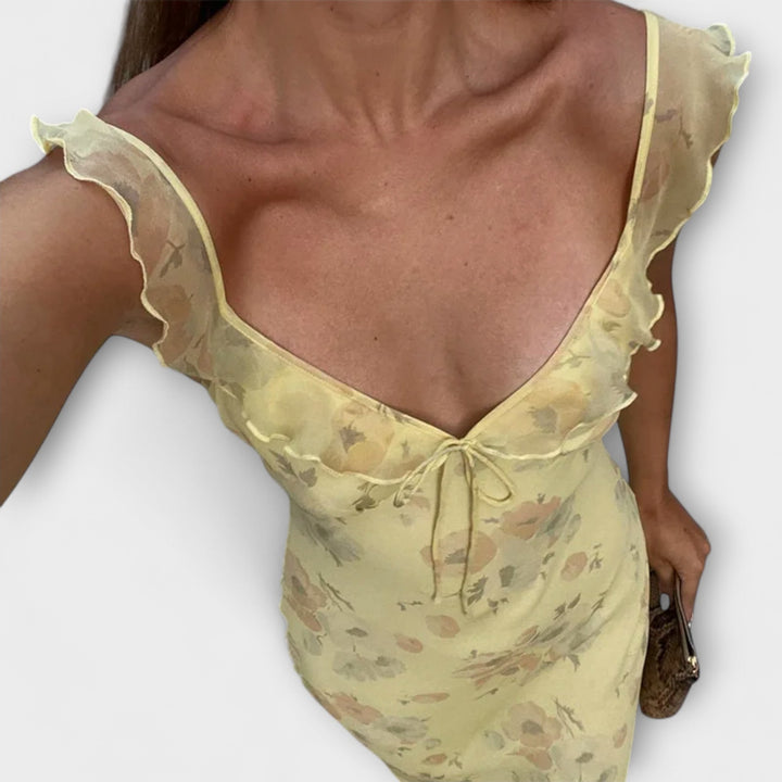 Κρυπτογραφικό Floralprint Plunge Maxi Φόρεμα
