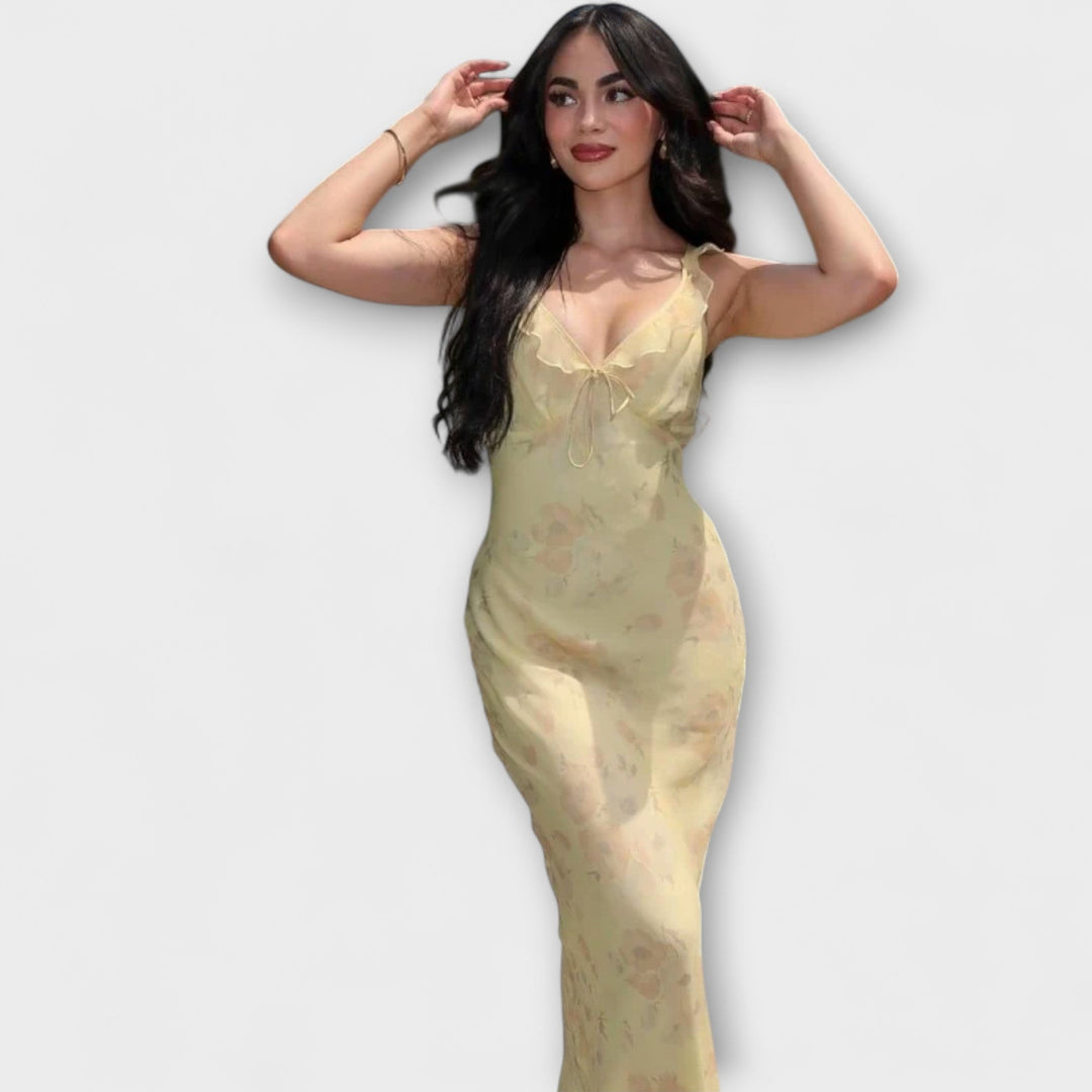 Κρυπτογραφικό Floralprint Plunge Maxi Φόρεμα