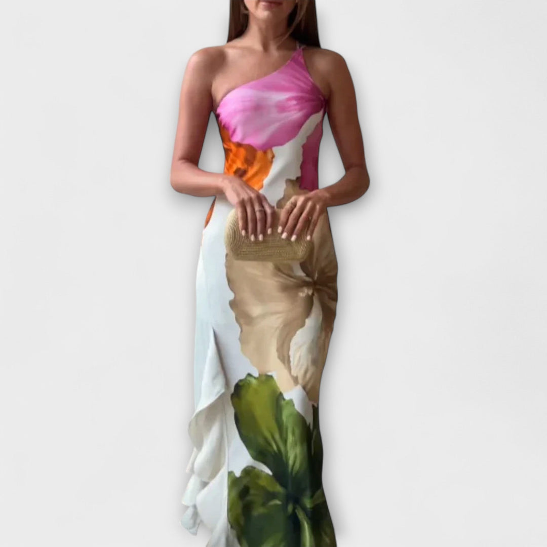 De Sapphire - Κομψό Patchwork Maxi Φόρεμα