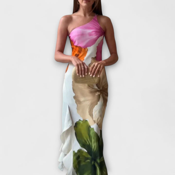 De Sapphire - Κομψό Patchwork Maxi Φόρεμα