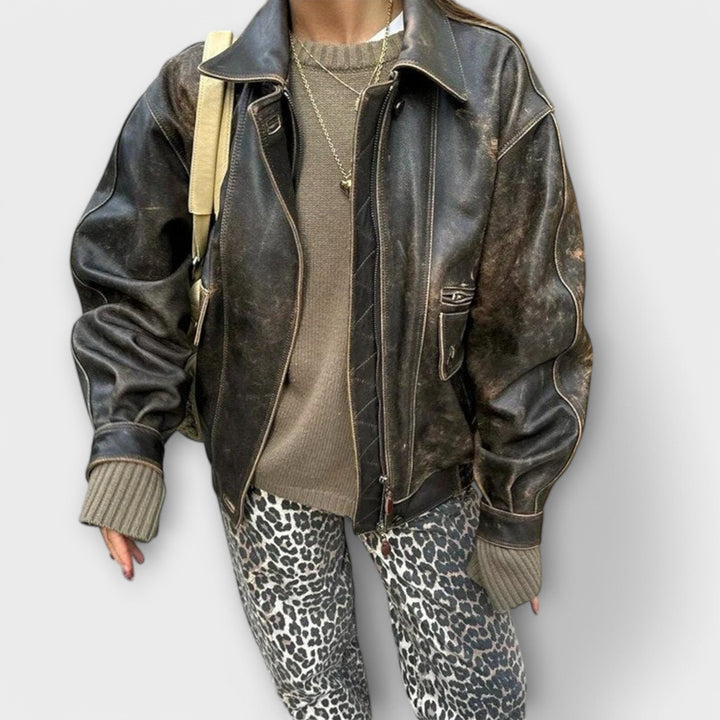 Chandra - Vintage Jeans με λεοπάρδαλη εκτύπωση
