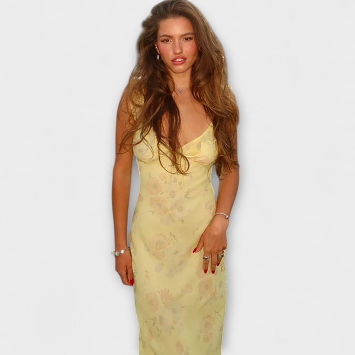 Κρυπτογραφικό Floralprint Plunge Maxi Φόρεμα
