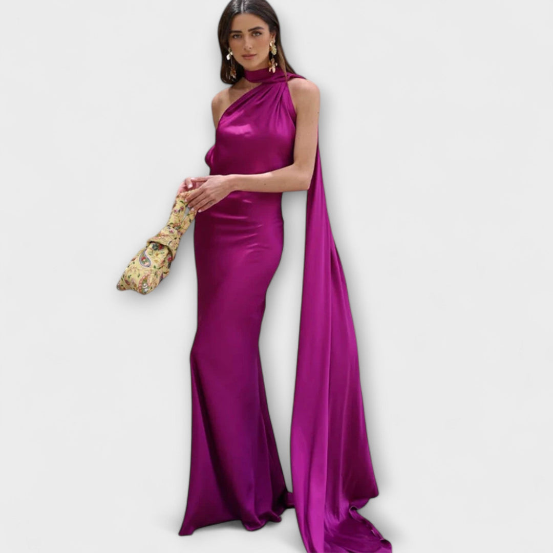 Κομψό Maxikleid με Ανοιχτούς Ώμους και Halter
