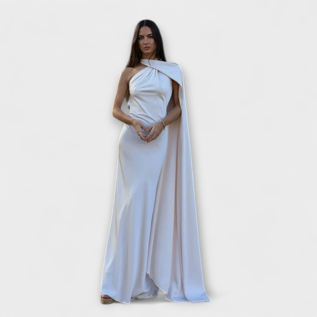 Κομψό Maxikleid με Ανοιχτούς Ώμους και Halter