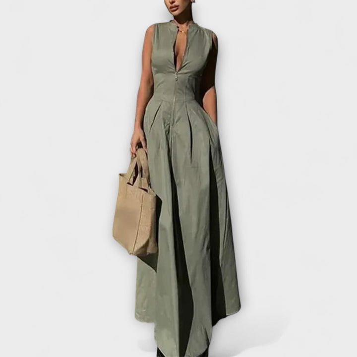 Αμάνικο Πλισέ Bodycon Midi Φόρεμα