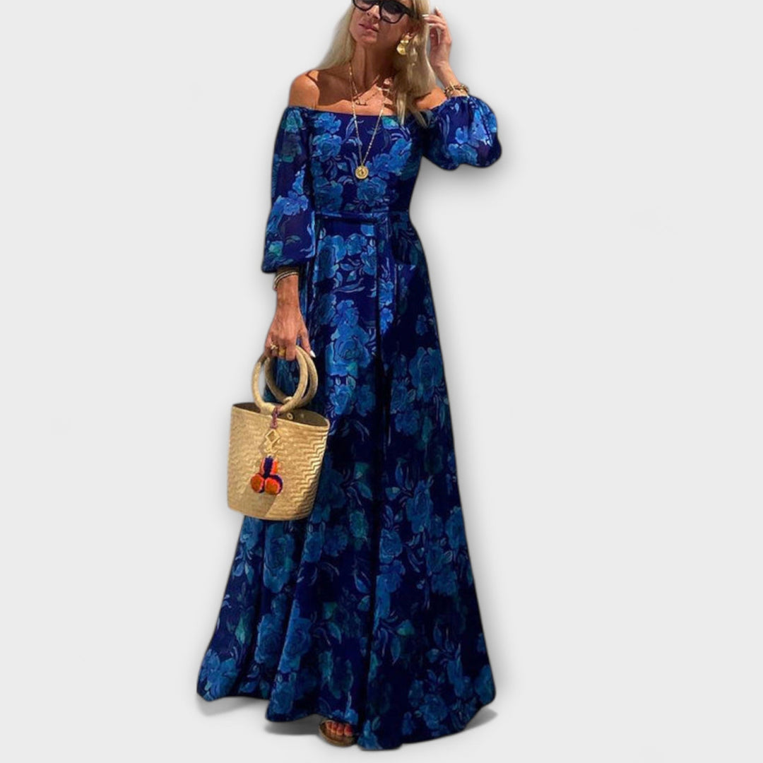 Juniper - Φλοράλ Off-Shoulder Σμακ Μαξιφόρεμα