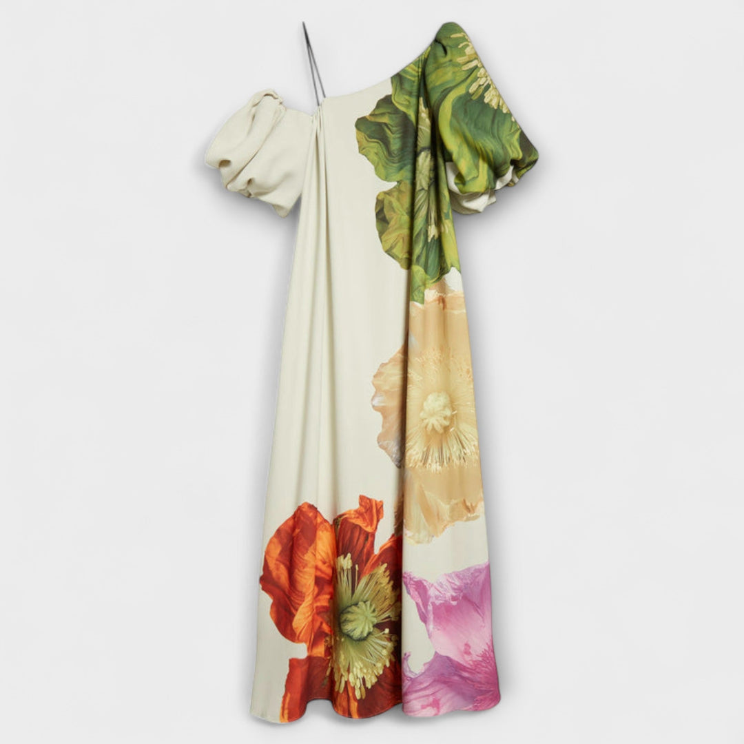 Μελωδία - Ασύμμετρο Floral-Maxikleid