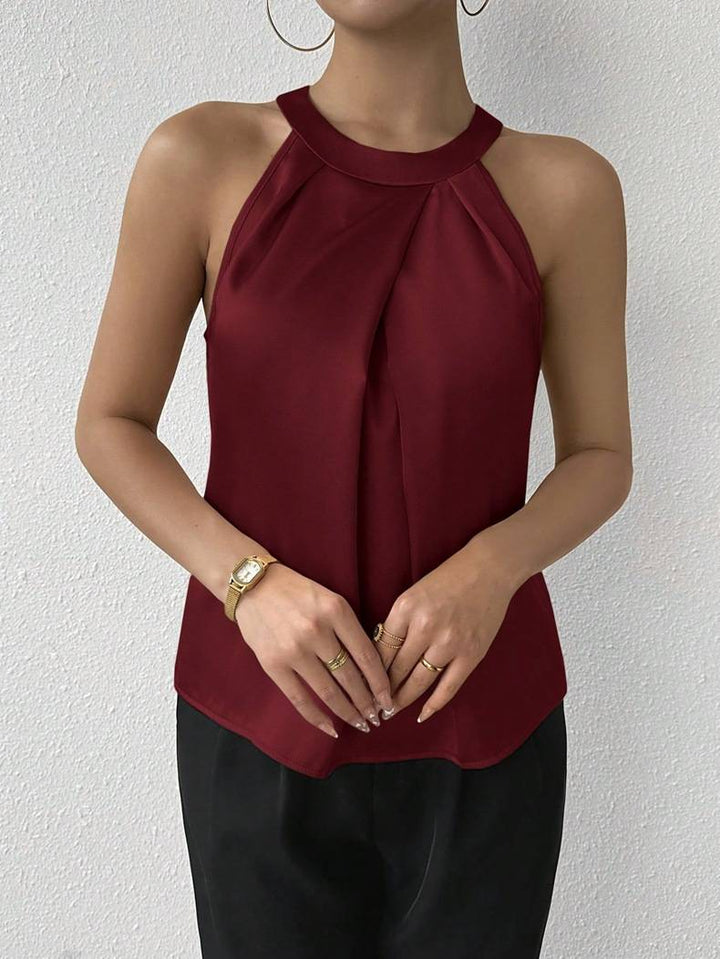 Skye - Κομψό σατέν τοπ με σχέδιο off-shoulder