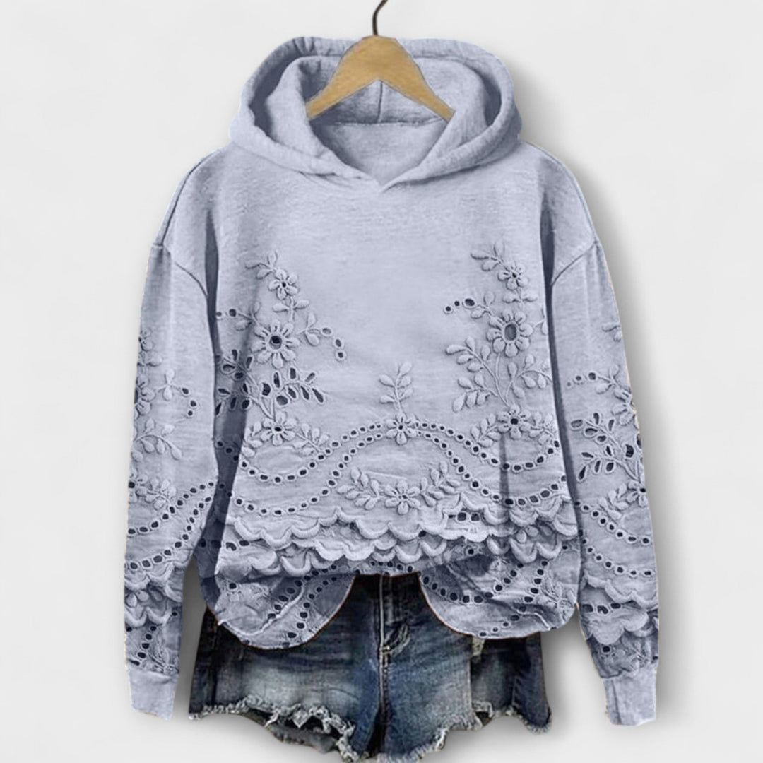 Grace – Vintage Hoodie με Λουλουδάτο Τύπωμα