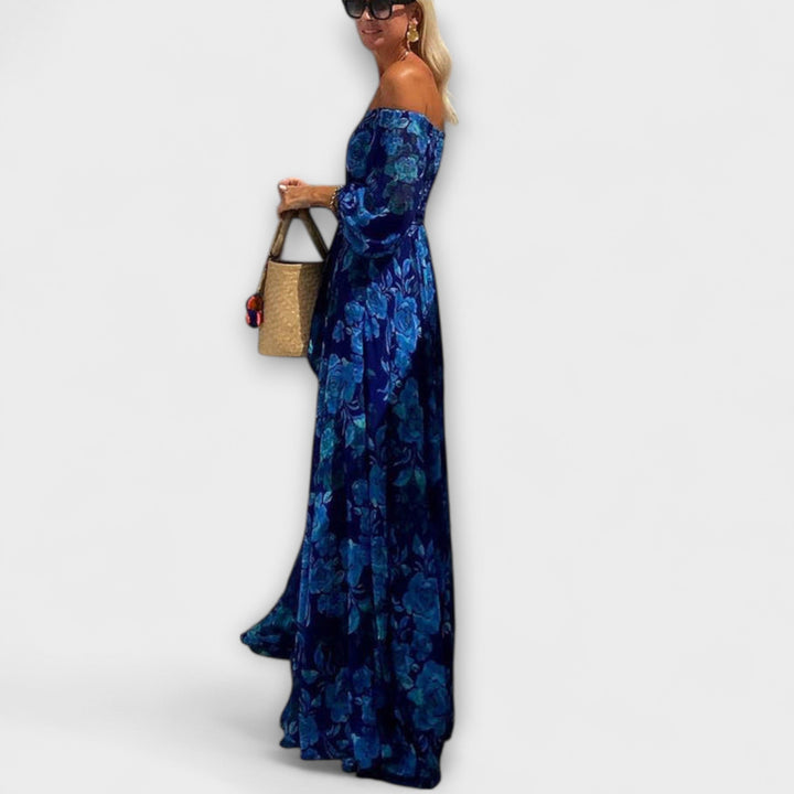 Juniper - Φλοράλ Off-Shoulder Σμακ Μαξιφόρεμα