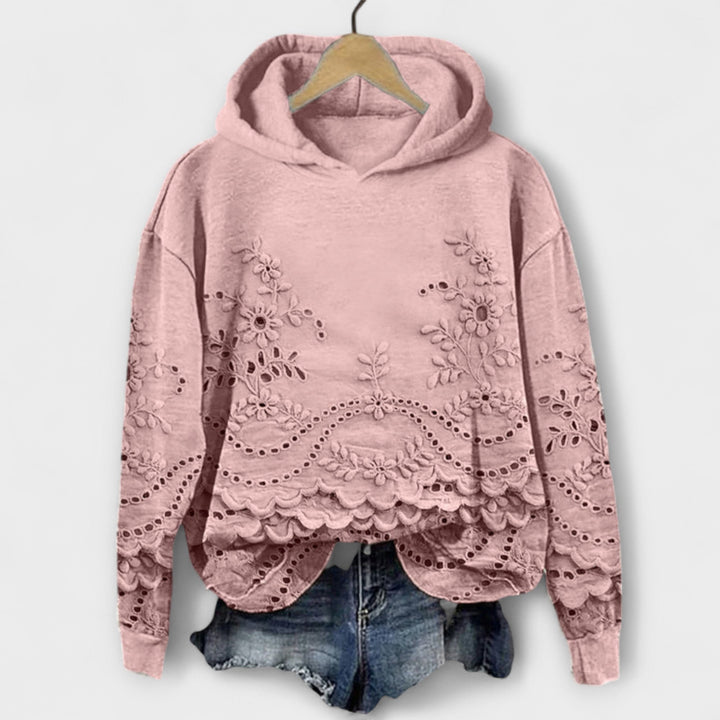 Grace – Vintage Hoodie με Λουλουδάτο Τύπωμα