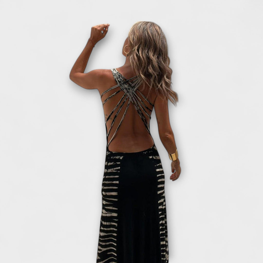 Livia - Μακρύ φόρεμα με tie-dye ουρανού