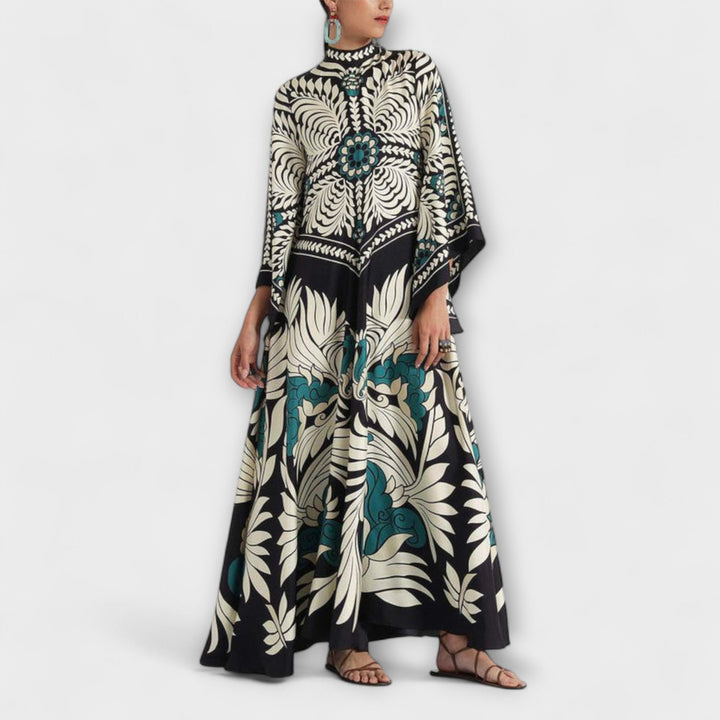 Γκισέλ - Κομψό Floral-Muster Ρο flowing Maxikleid
